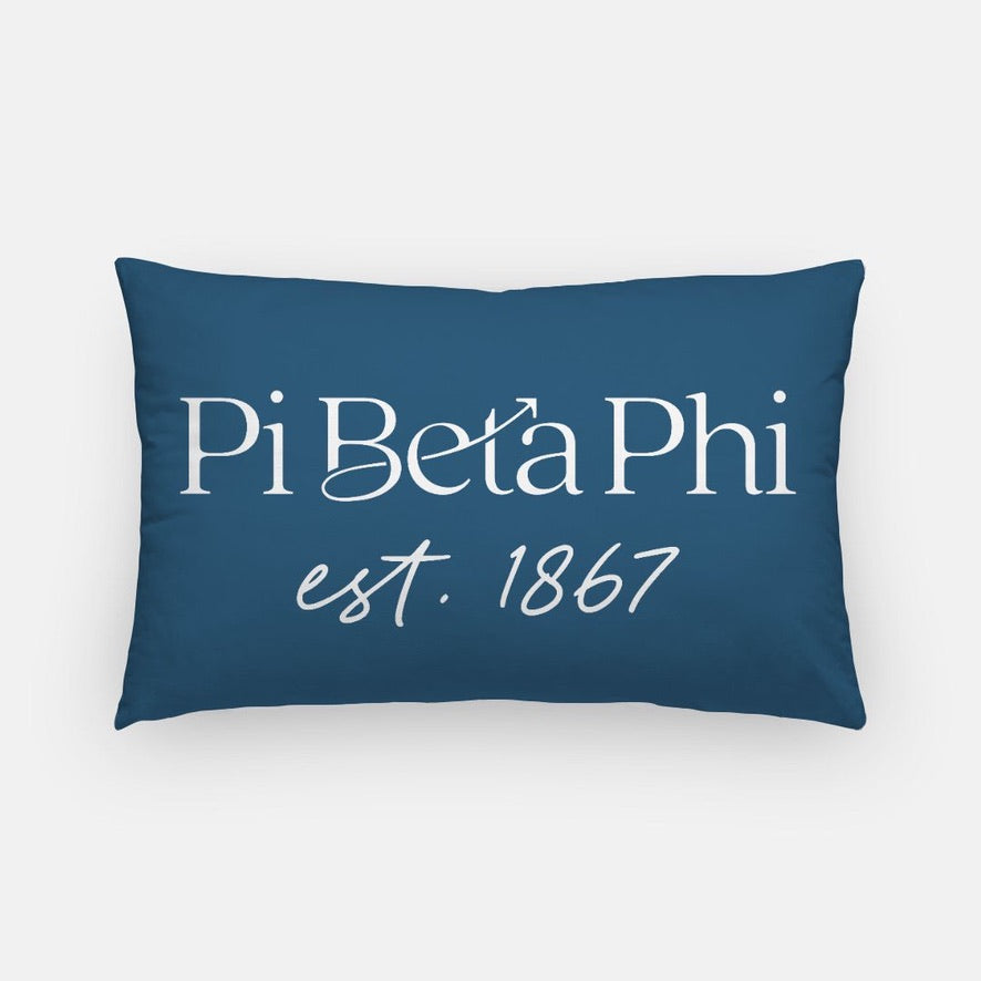 Pi Beta Phi Traditional 1867 Throw Pillow | Pi Phi Big Little Gifts