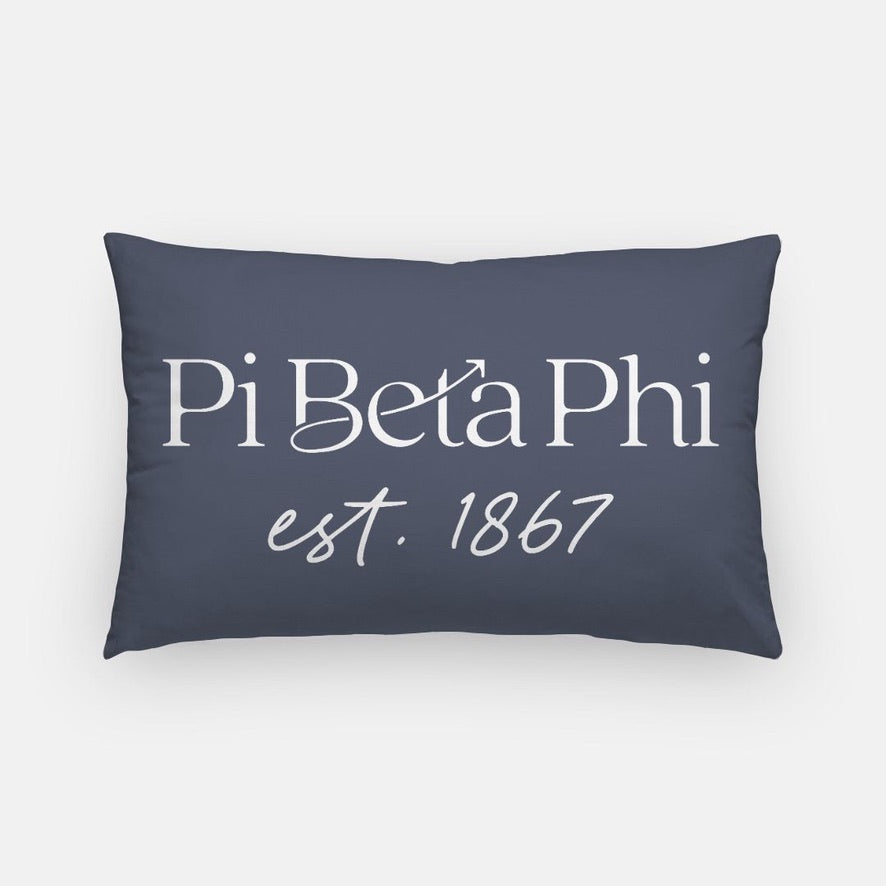 Pi Beta Phi Traditional 1867 Throw Pillow | Pi Phi Big Little Gifts