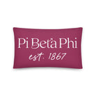 Pi Beta Phi Traditional 1867 Throw Pillow | Pi Phi Big Little Gifts