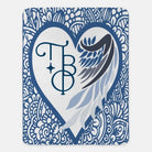 Pi Phi XL 60x80 Sherpa Throw Blanket - Mandala Heart Angel Wing | Pi Beta Phi