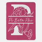 Pi Beta Phi XL 60x80 Sherpa Throw Blanket Carnation Monogram Berry