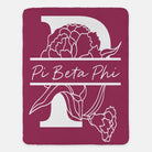 Pi Beta Phi XL 60x80 Sherpa Throw Blanket Carnation Monogram 