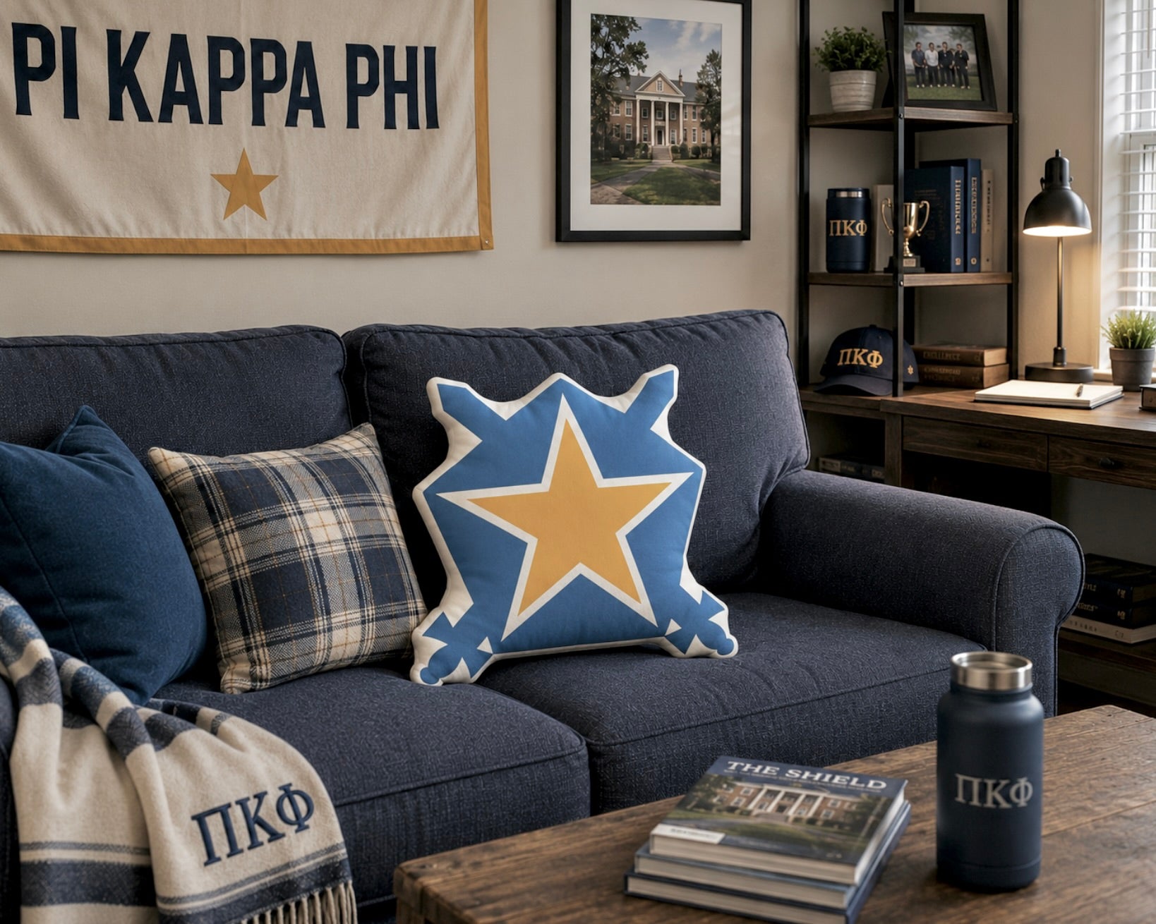 Pi Kappa Phi Star Shield Custom-shape Throw Pillow