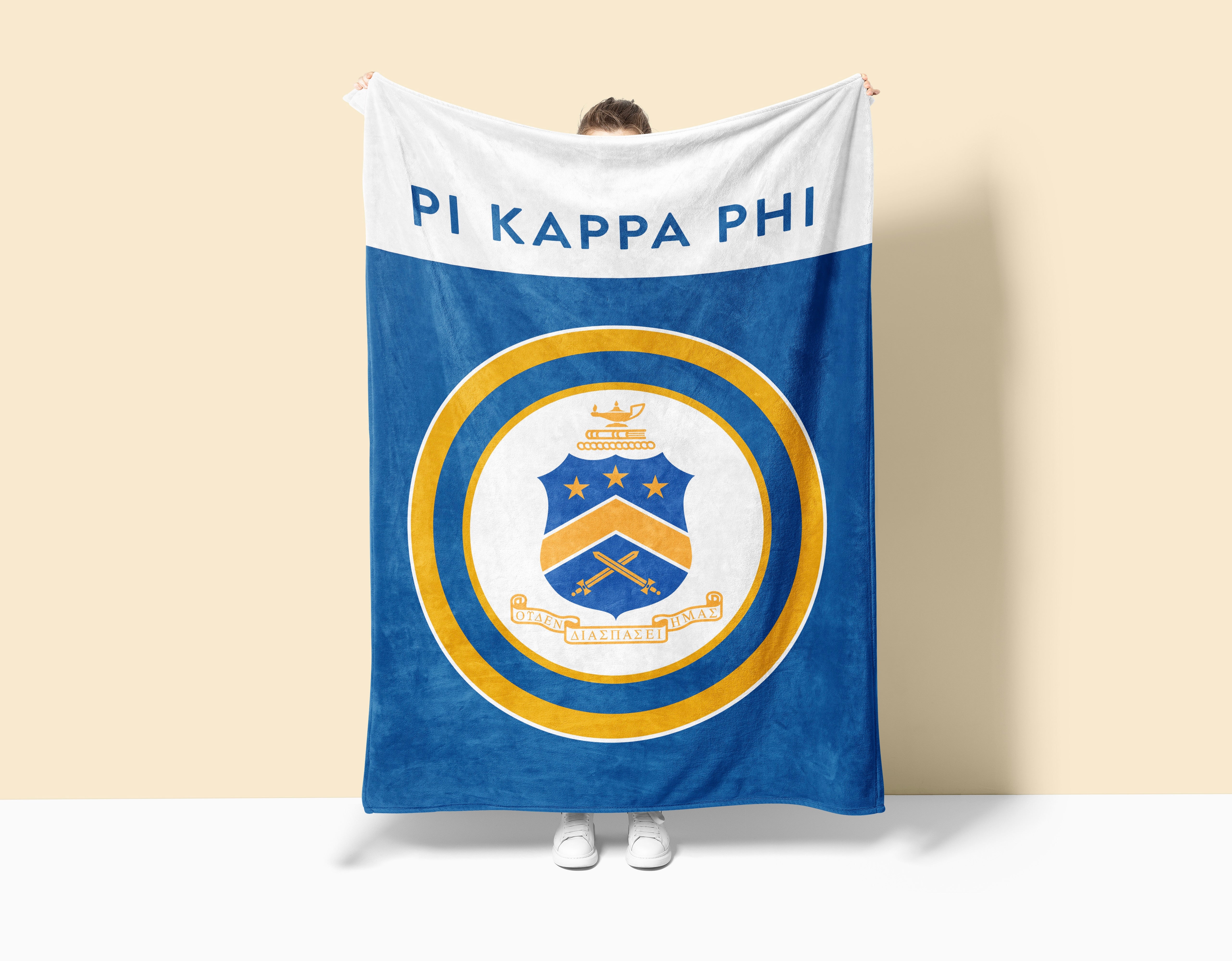 Pi Kappa Phi XL 60x80 Sherpa Blanket- Bullseye Coat of Arms | Gifts