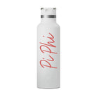 Pi Phi RTIC 20 oz Ceramic Lined Water Bottle Tumbler UV Print Coral