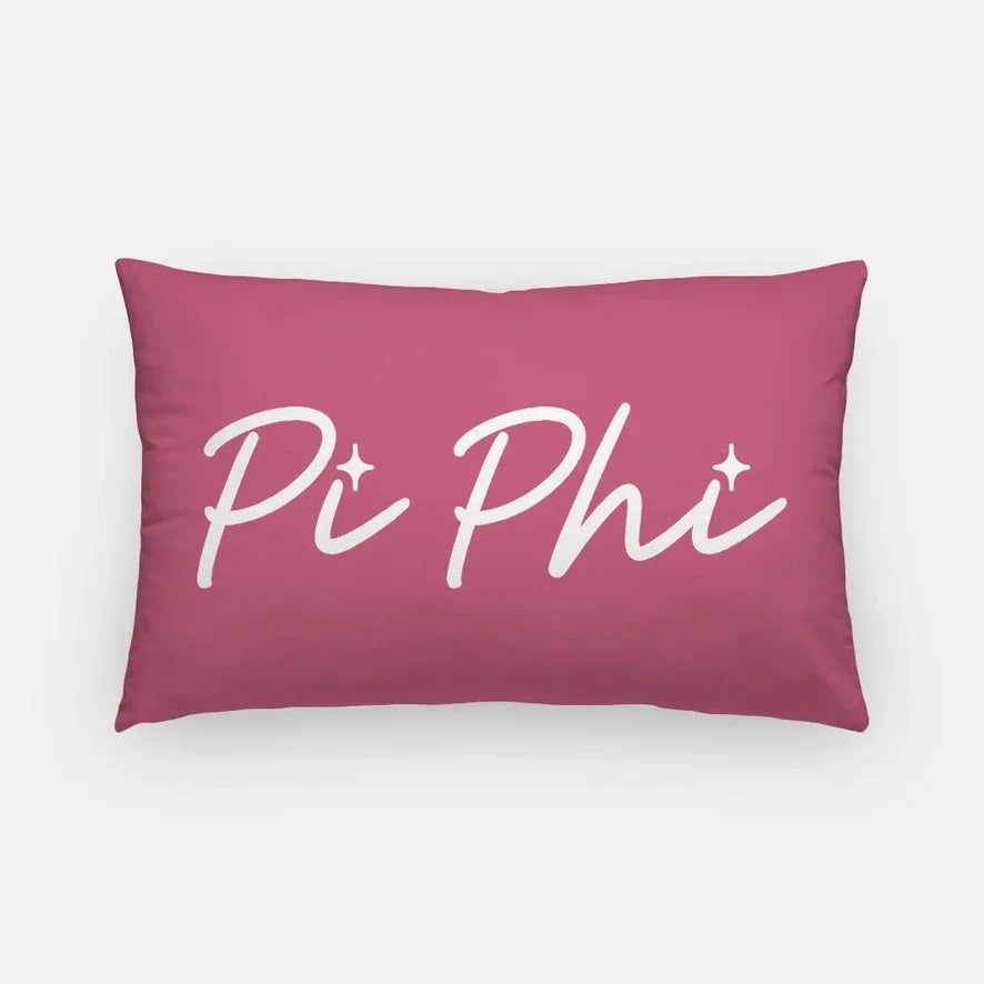Pi Phi Script Lumbar Throw Pillow 