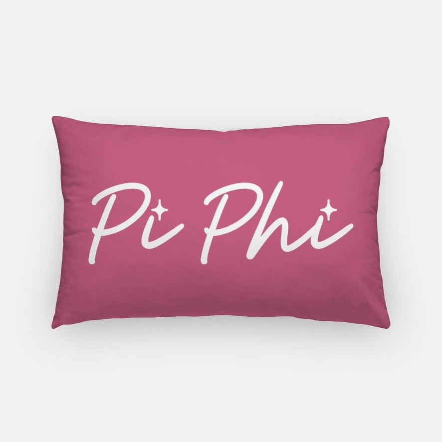 Pi Phi Script Lumbar Throw Pillow 