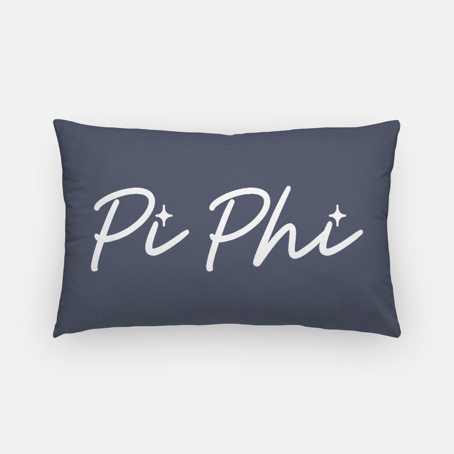 Pi Phi Script Lumbar Throw Pillow 