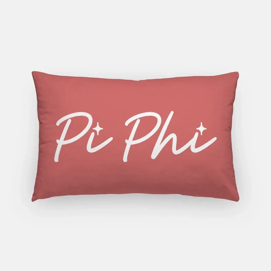 Pi Phi Script Lumbar Throw Pillow 