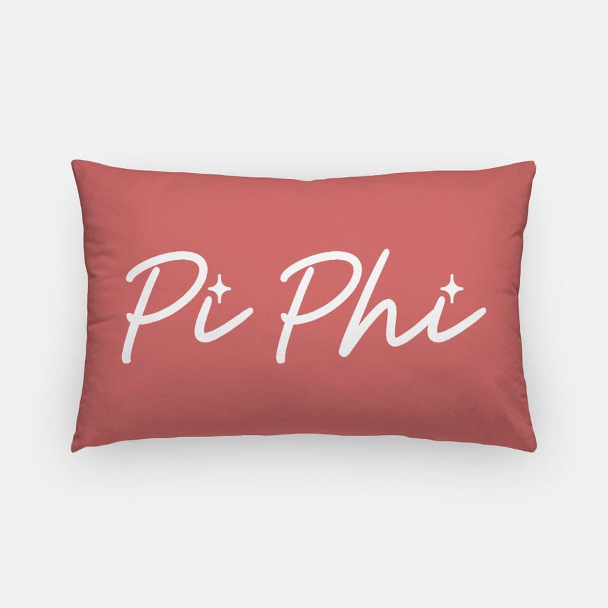 Pi Phi Script Lumbar Throw Pillow 