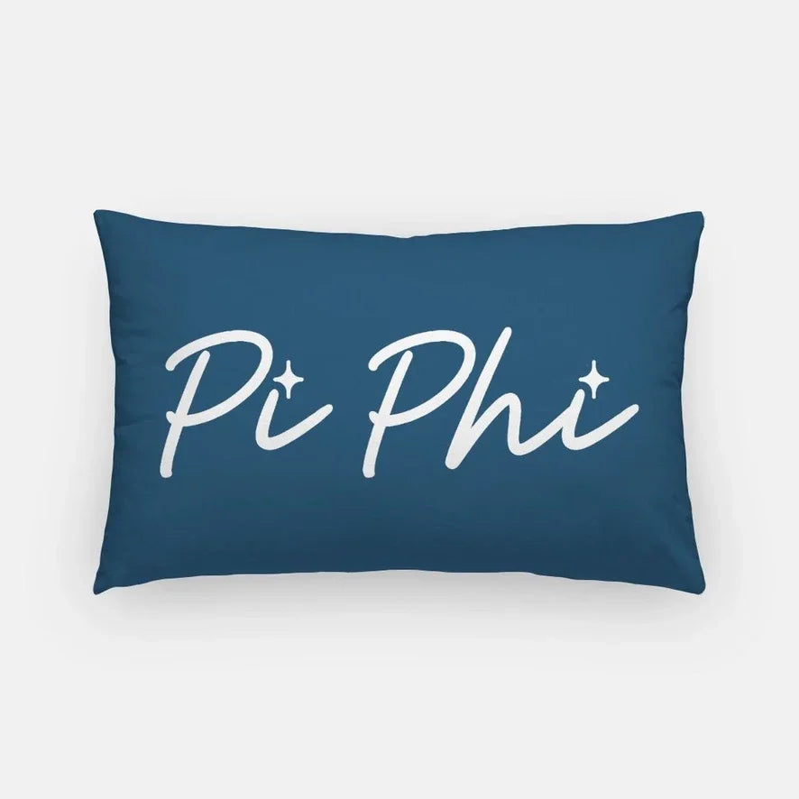 Pi Phi Script Lumbar Throw Pillow 