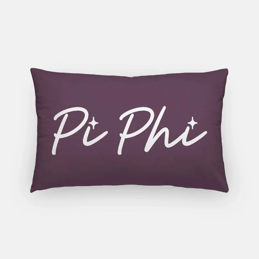 Pi Phi Script Lumbar Throw Pillow 