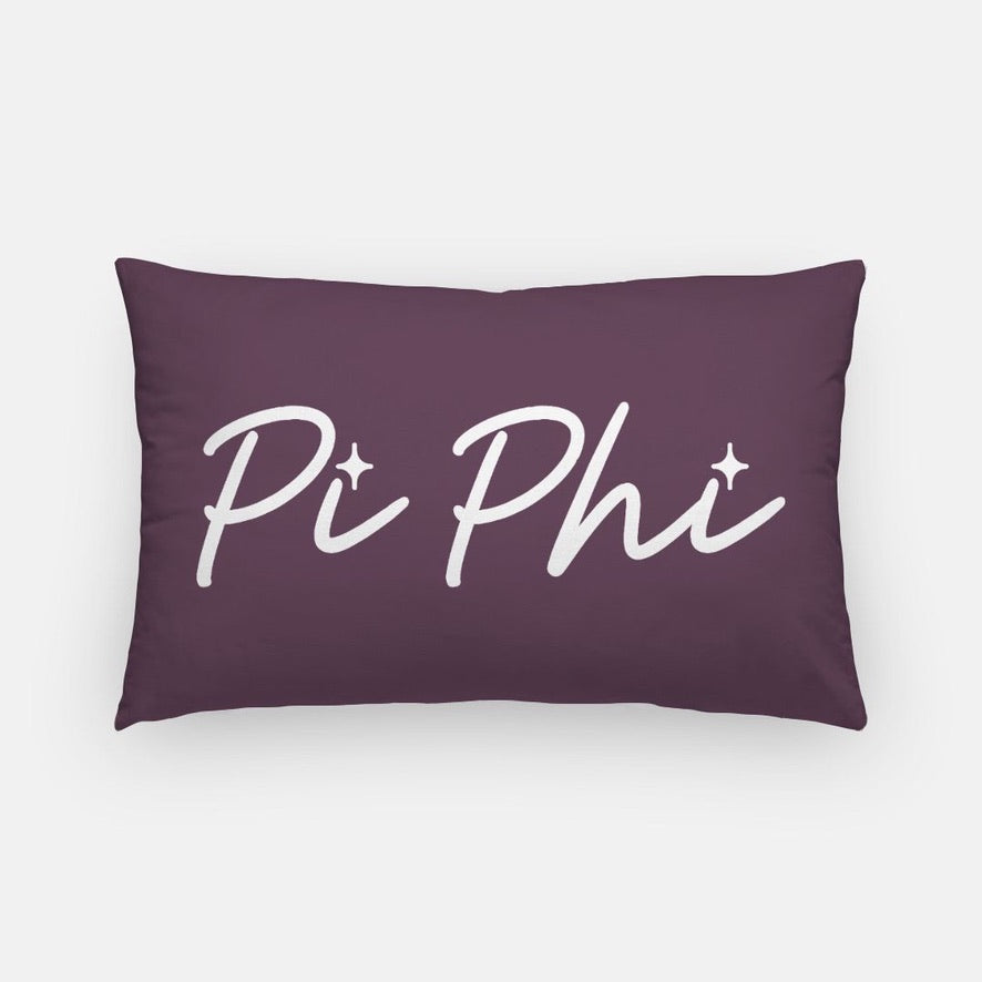 Pi Phi Script Lumbar Throw Pillow 