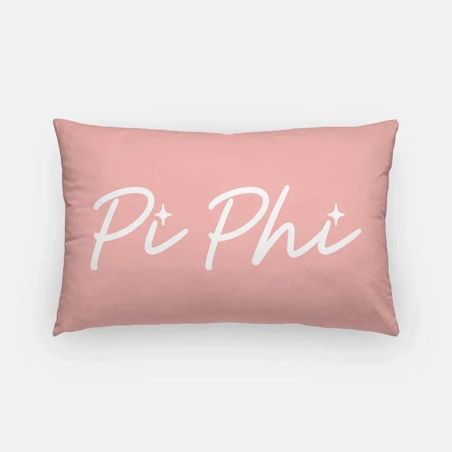 Pi Phi Script Lumbar Throw Pillow 