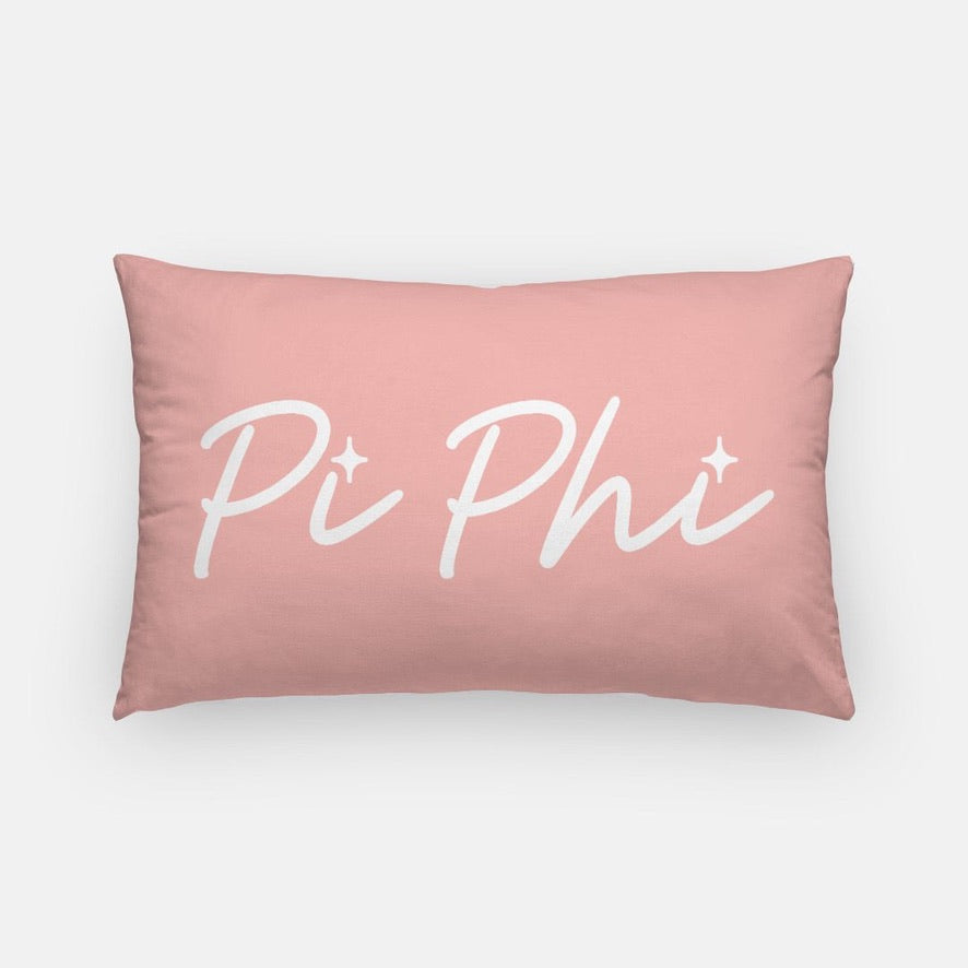 Pi Phi Script Lumbar Throw Pillow 