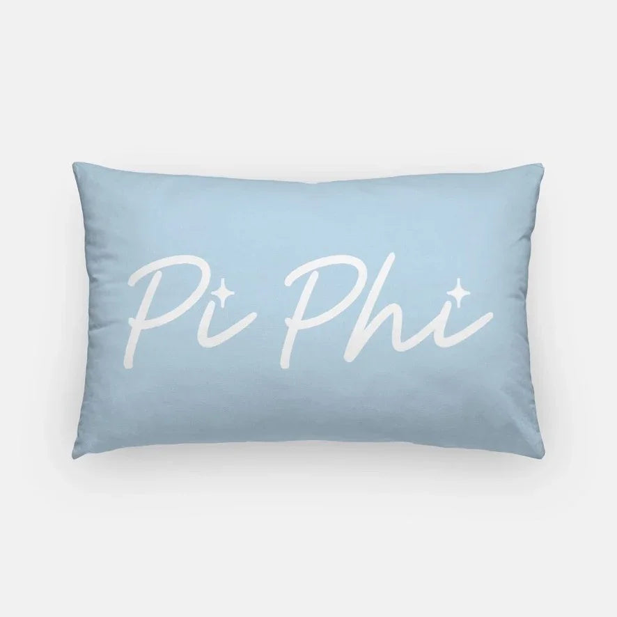 Pi Phi Script Lumbar Throw Pillow | Pi Beta Phi Big & Little Gifts