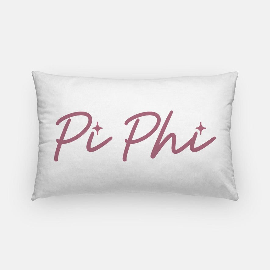 Pi Phi Script Lumbar Throw Pillow 