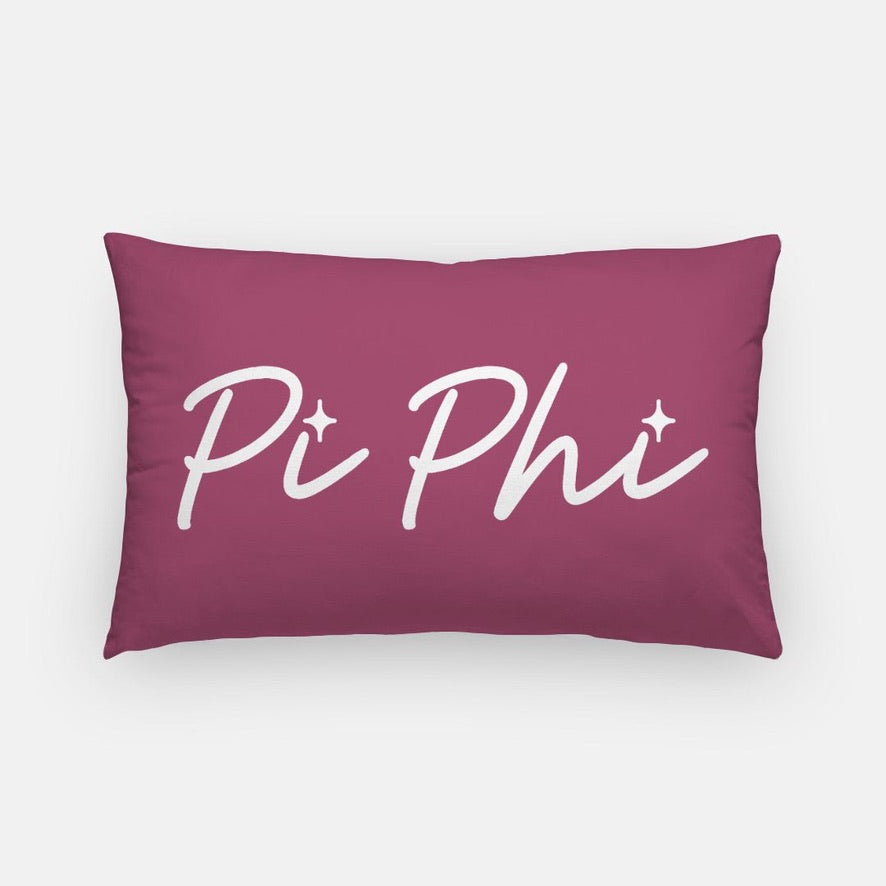 Pi Phi Script Lumbar Throw Pillow 