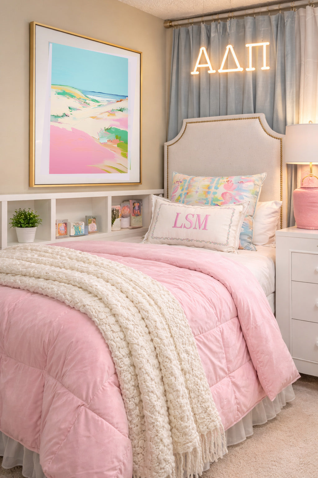 Pink Dunes Abstract Coastal Print | Wall Art | Dorm Decor