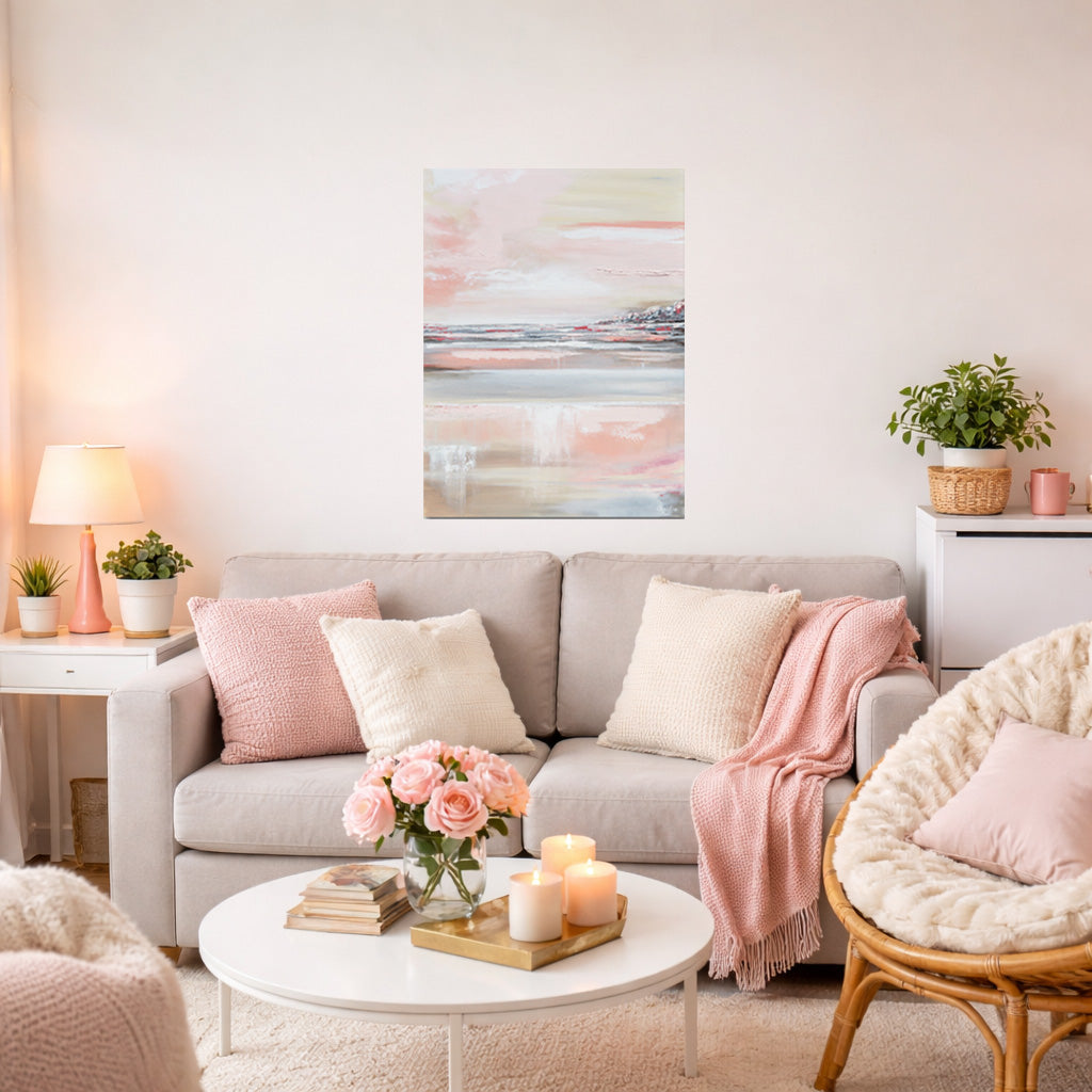 "Romantic Impressions" GICLEE PRINT Coastal Abstract Art Print | Canvas