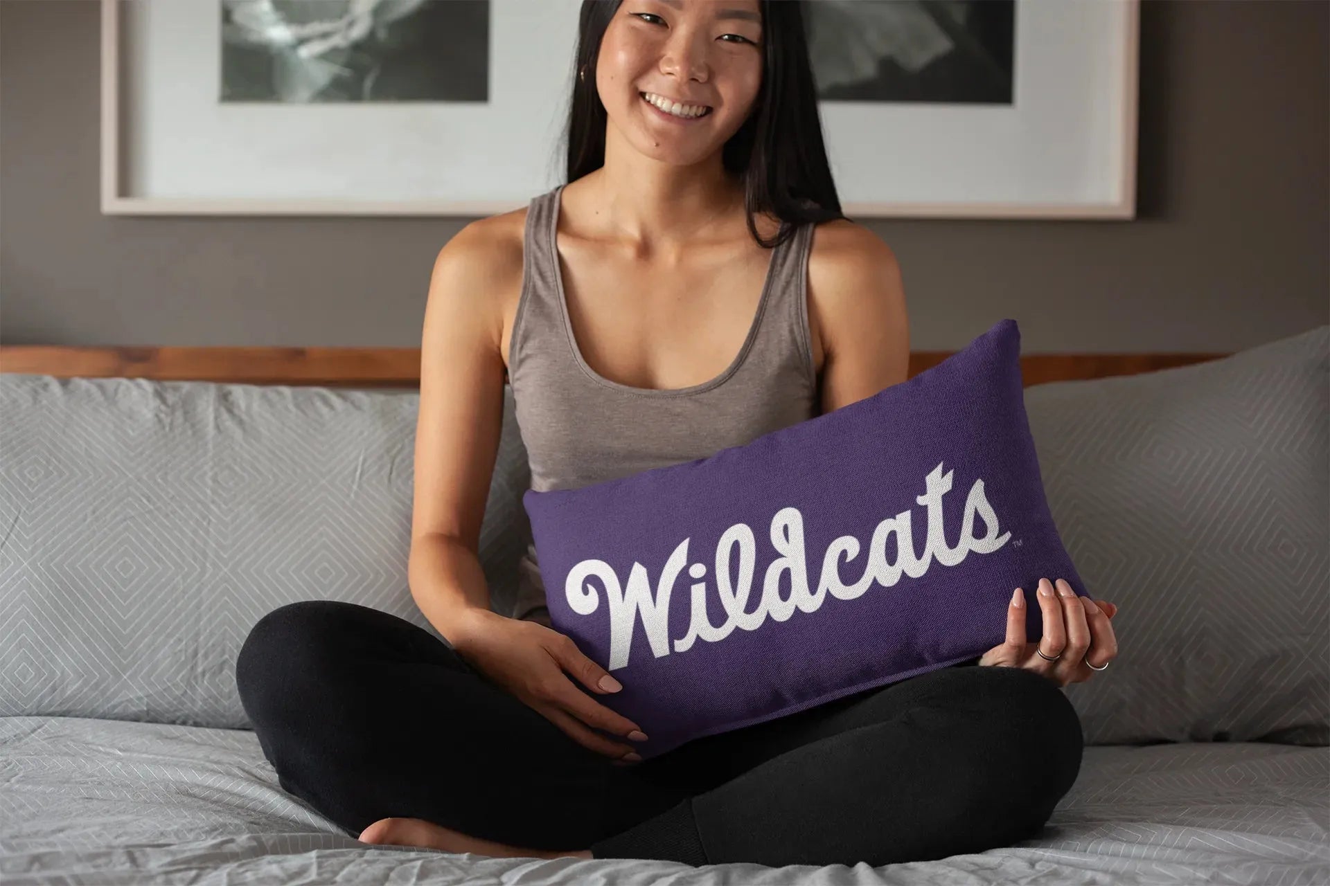 Kansas State Wildcats Lumbar Pillow Cover -Purple Pillow Covers