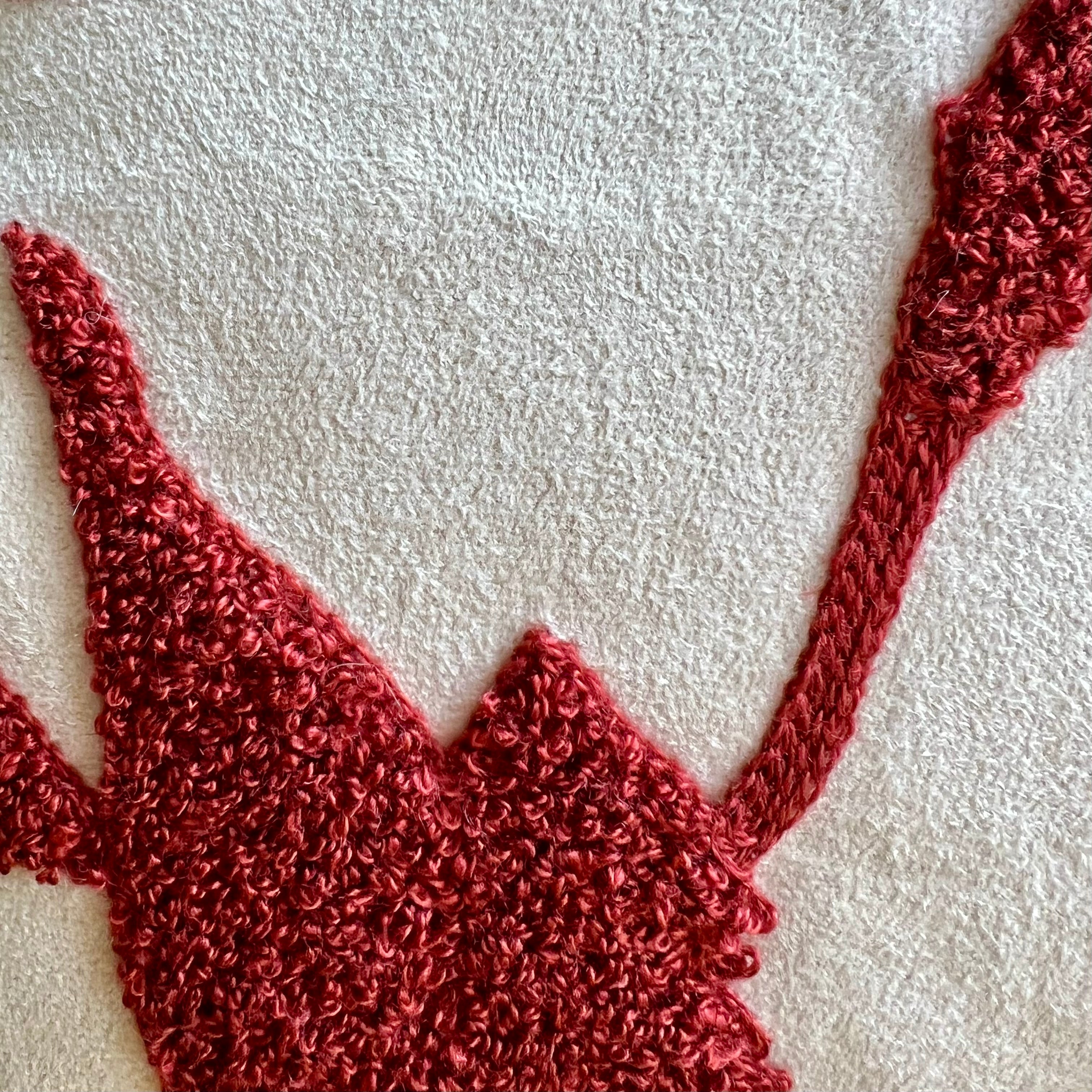 Red and White Floral Embroidered Pillow Cover | Bold Dorm Decor