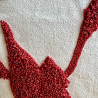 Red and White Floral Embroidered Pillow Cover | Bold Dorm Decor