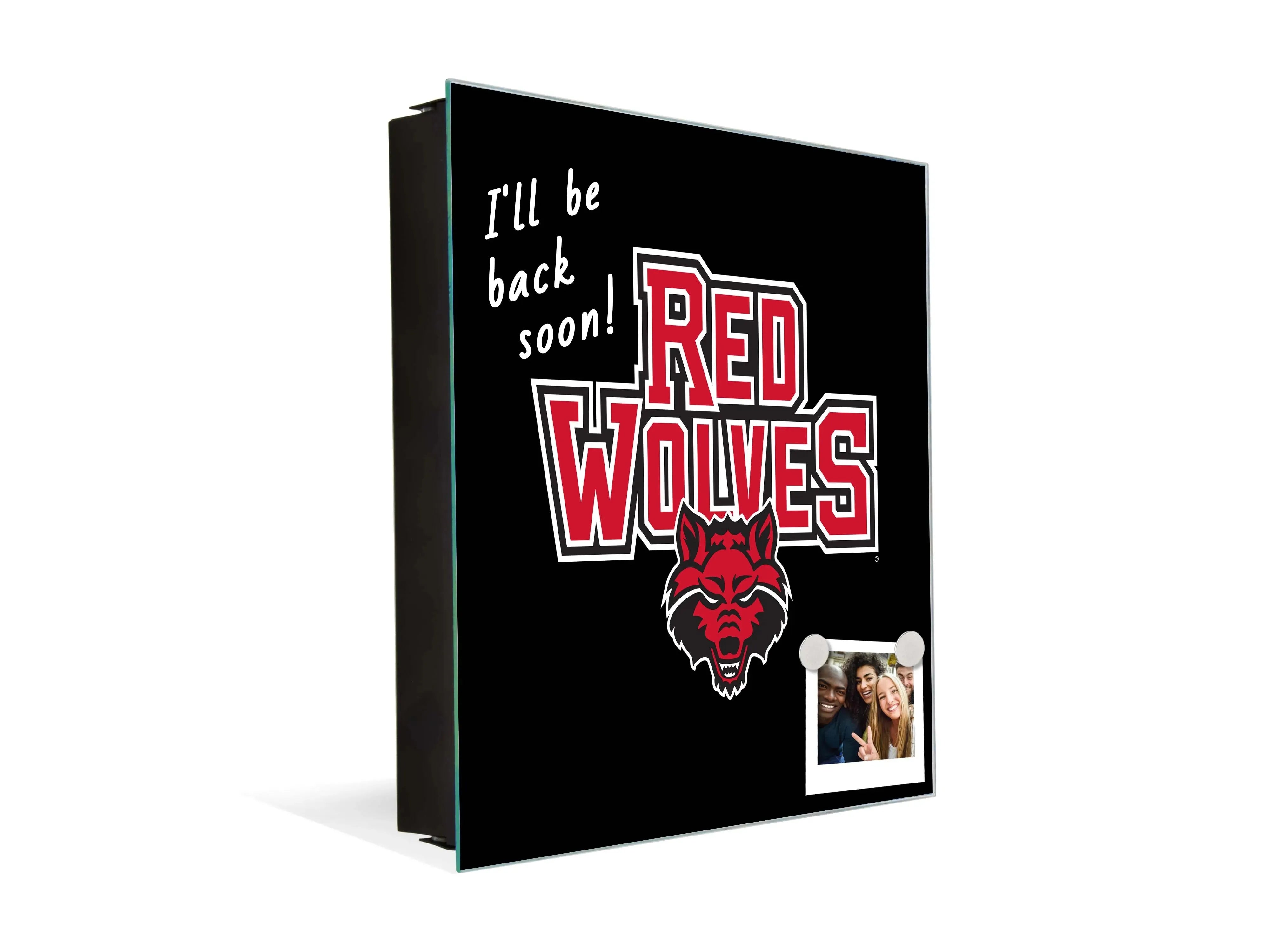 3-in-1 Arkansas State University Magnetic Dry-Erase Key Box / Key Cabinet - Red Wolves Key Box