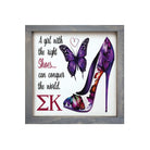 Sigma Kappa Framed Sign - The Right Shoes - 12"x12" | Sig Cap Gifts | Festive Fit Home