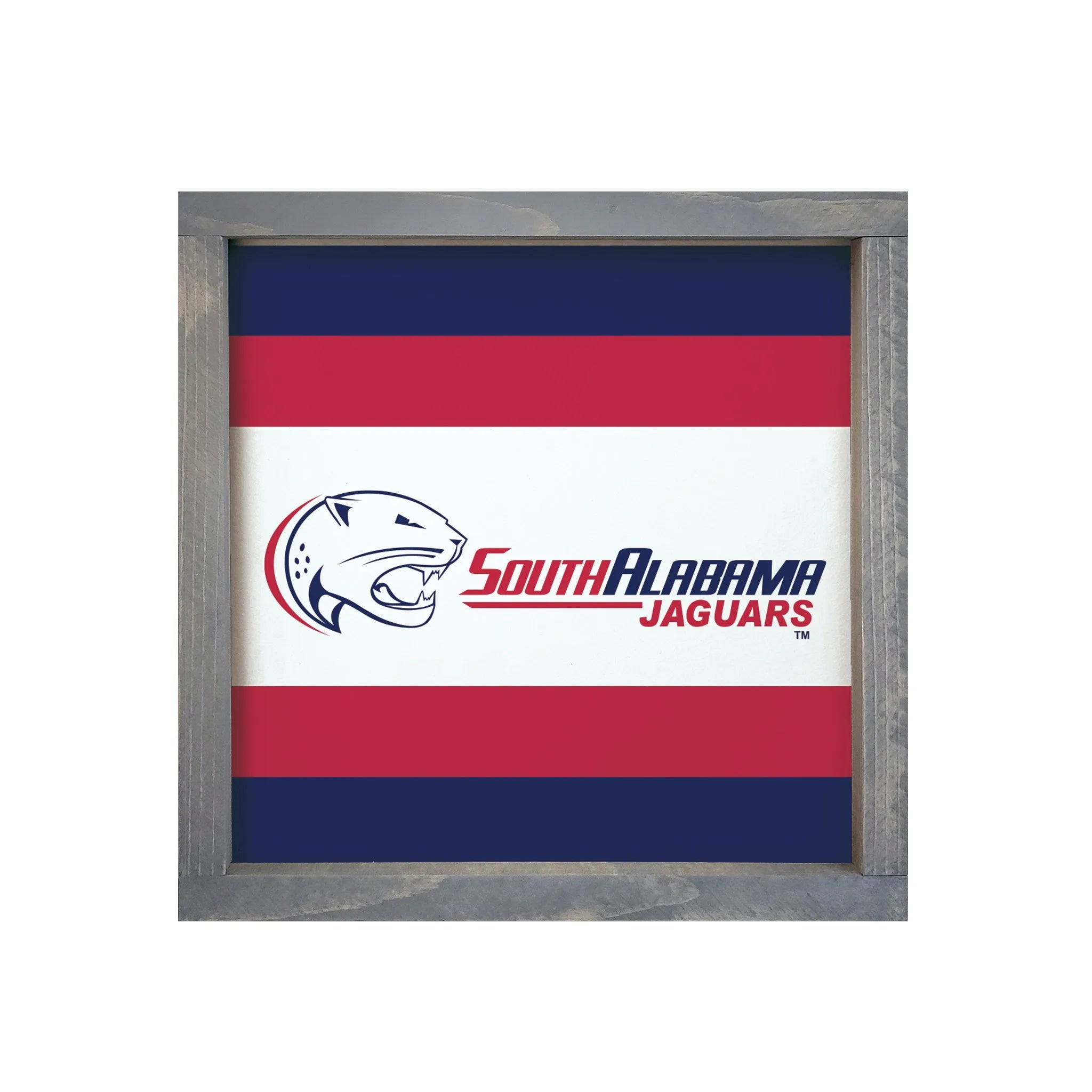 University of South Alabama Sign - Traditional Stripes 12"x12" | Custom Gifts | Official Merchandise | Festive Fit Home