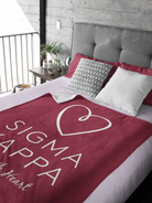 Sigma Kappa Sherpa Blanket - Maroon Large Logo 60"x80" | Sig Kap Gift Shop | Festive Fit Home