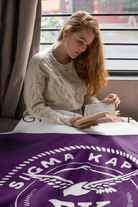 Sigma Kappa Sherpa Blanket - Purple Seal Wide Band 60"x80" | Decor | Official Merchandise | Gifts | festive Fit Home