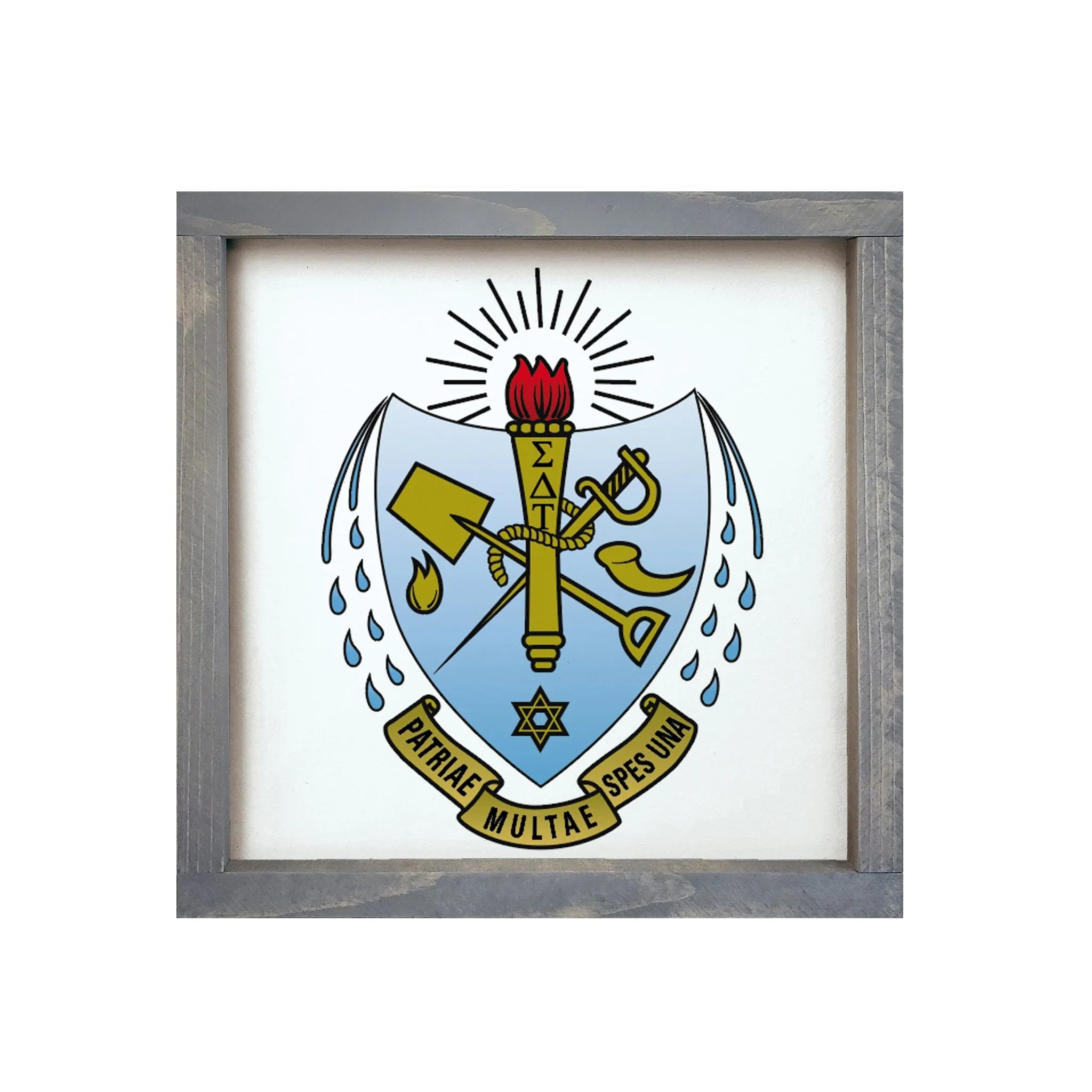 Sigma Delta Tau Sign - Traditional Crest 12"x12" | Official Gift Shop