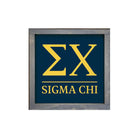 Sigma Chi 12x12 Traditional Wood Framed Sign Deep Blue Gold Weathered Gray Wall Art & Signs