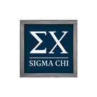 Sigma Chi 12x12 Traditional Wood Framed Sign Deep Blue White Weathered Gray Wall Art & Signs