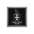 Sigma Chi 12x12 Wood Framed Sign - Coat of Arms Black Weathered Gray Wall Art & Signs