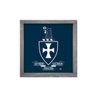 Sigma Chi 12x12 Wood Framed Sign - Coat of Arms Deep Blue Weathered Gray Wall Art & Signs