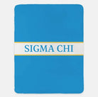 Sigma Chi XL 60x80 Blanket - Traditional Center Band Blue Gold Throw Blankets