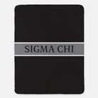 Sigma Chi XL 60x80 Blanket - Traditional Center Band Black Gray Throw Blankets