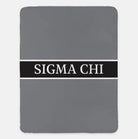 Sigma Chi XL 60x80 Blanket - Traditional Center Band Grey Black Throw Blankets