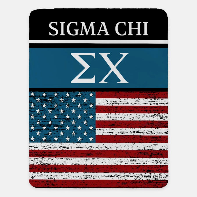 Sigma Chi American Flag Blanket