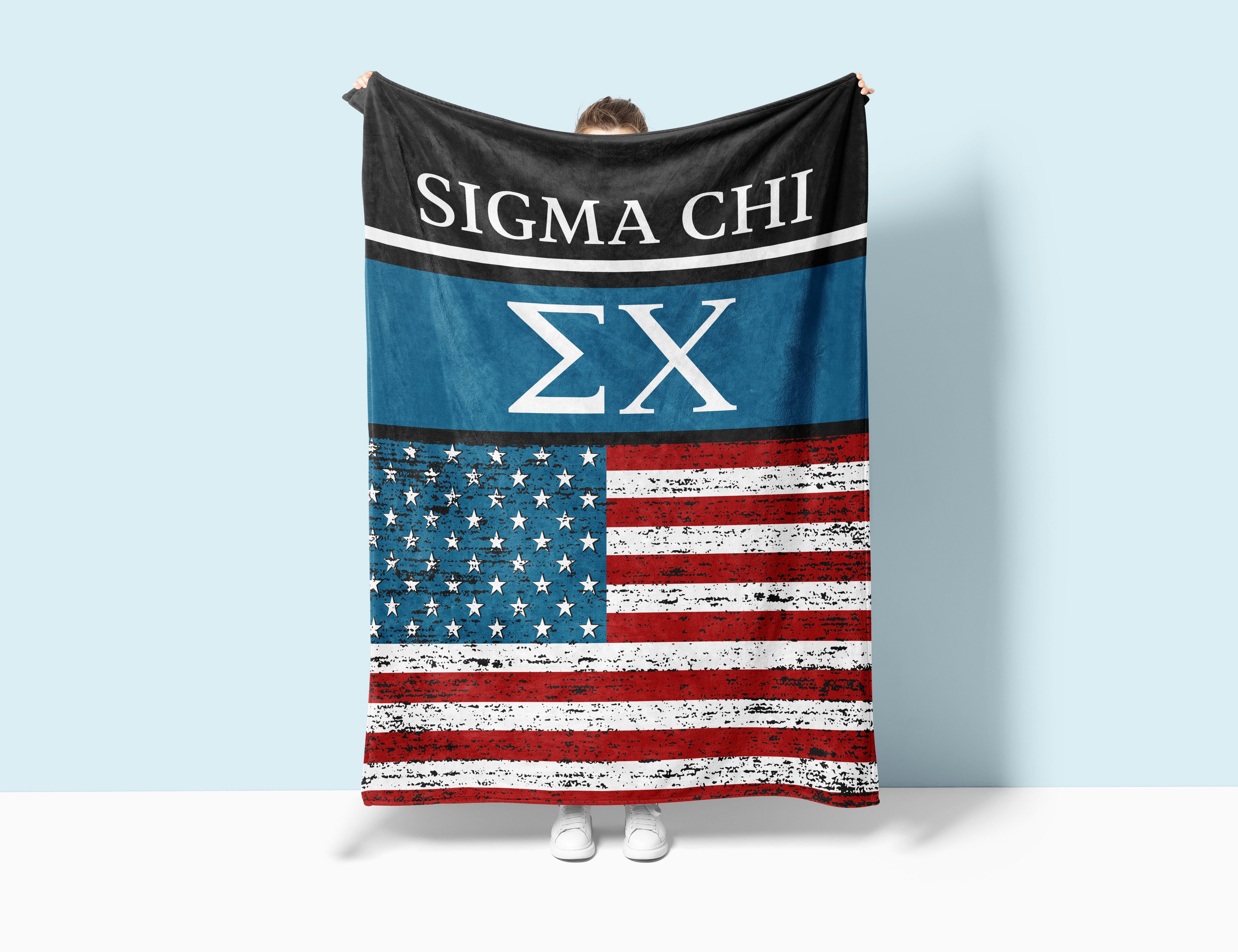 Sigma Chi American Flag Blanket