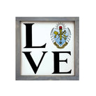 Sigma Delta Tau 12x12 Wood Framed Sign - LOVE Crest Weathered Gray Wall Art & Signs