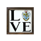 Sigma Delta Tau 12x12 Wood Framed Sign - LOVE Crest Walnut Stain Wall Art & Signs