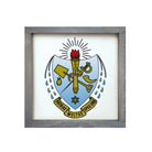 Sigma Delta Tau 12x12 Wood Framed Sign - Traditional Crest Weathered Gray Wall Art & Signs