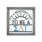 Sigma Delta Tau 12x12 Wood Sign - Beautiful Day Weathered Gray Wall Art & Signs