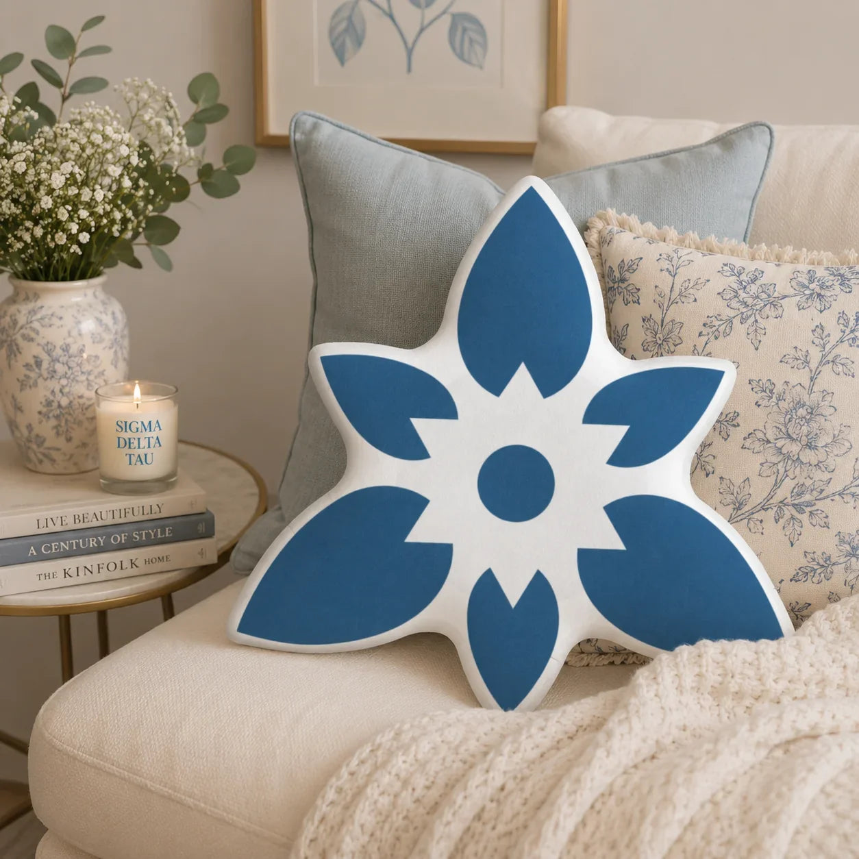 Sigma Delta Tau Droplet Custom-Shape Throw Pillow | Sig Delt Gifts