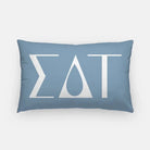 Sigma Delta Tau Lumbar Pillow - Knockout Greek Letters Droplet Blue