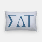 Sigma Delta Tau Lumbar Pillow - Knockout Greek Letters Powder Blue