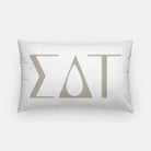 Sigma Delta Tau Lumbar Pillow - Knockout Greek Letters White Cafe au Lait 